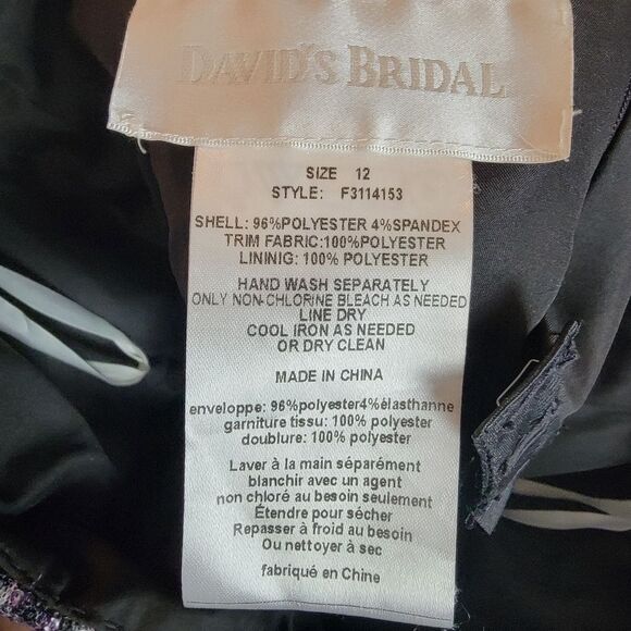 David's Bridal leopard print strapless formal mini dress size 12 - Picture 7 of 8